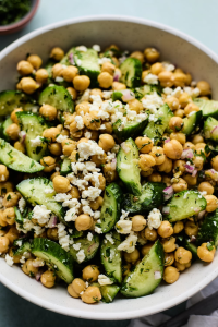 In a large mixing bowl, combine the chickpeas