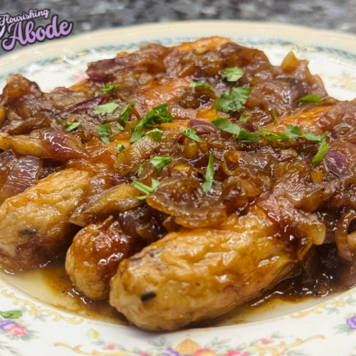 Beer-Braised Bratwurst with Caramelized Onions