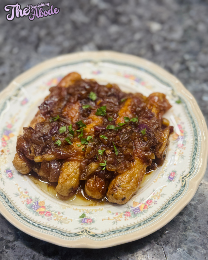 Beer Bratwurst with Caramelized Onion