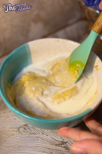 Pour the wet mixture into the dry