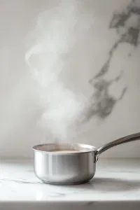 Heat your water or cider until steaming hot