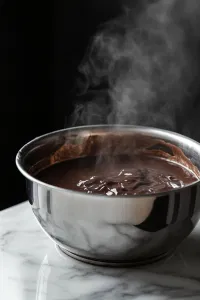 Melt the dark chocolate gently