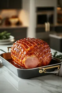 Place the scored ham