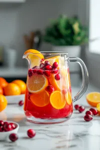 Pour the citrus juices and cranberry juice