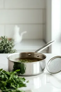 Pour the cooking liquid