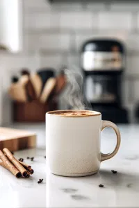 Pour the hot liquid into the mug