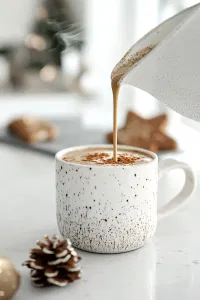 Pour the hot milk and spice mixture into your mug