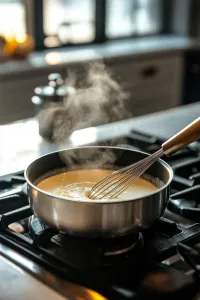 Pour the milk, heavy cream