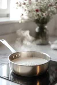 Pour the milk into a saucepan