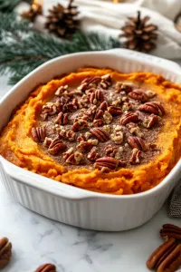 Sprinkle the pecan topping