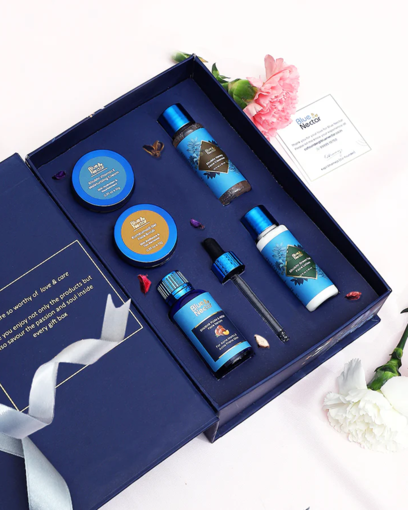 Blue Glow Skincare Basket