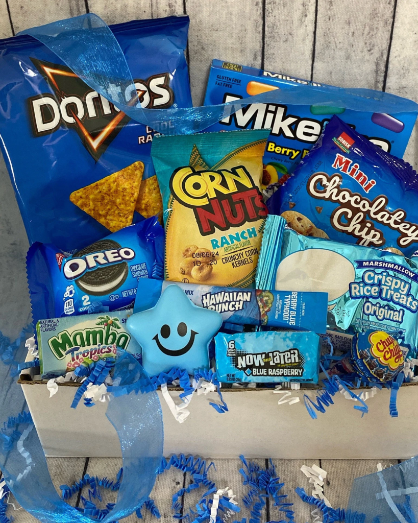 Blue Snack Lover Gift Basket