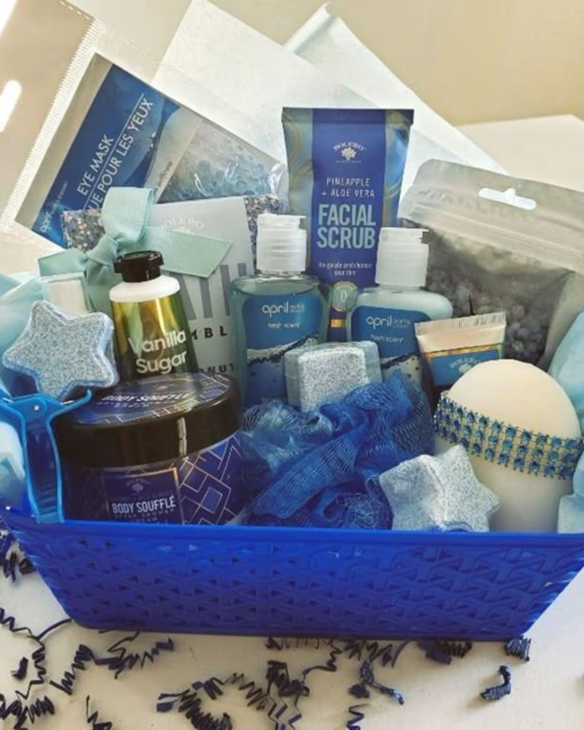 Blue Spa Night Gift Basket