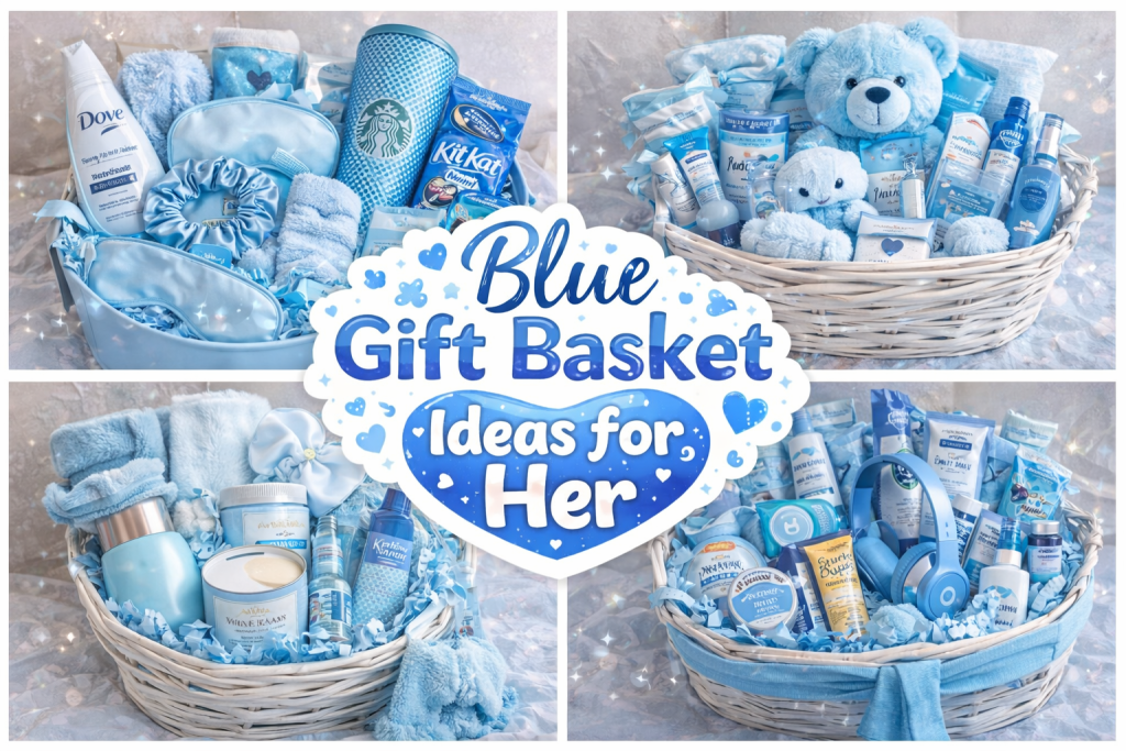 blue gift basket ideas for her