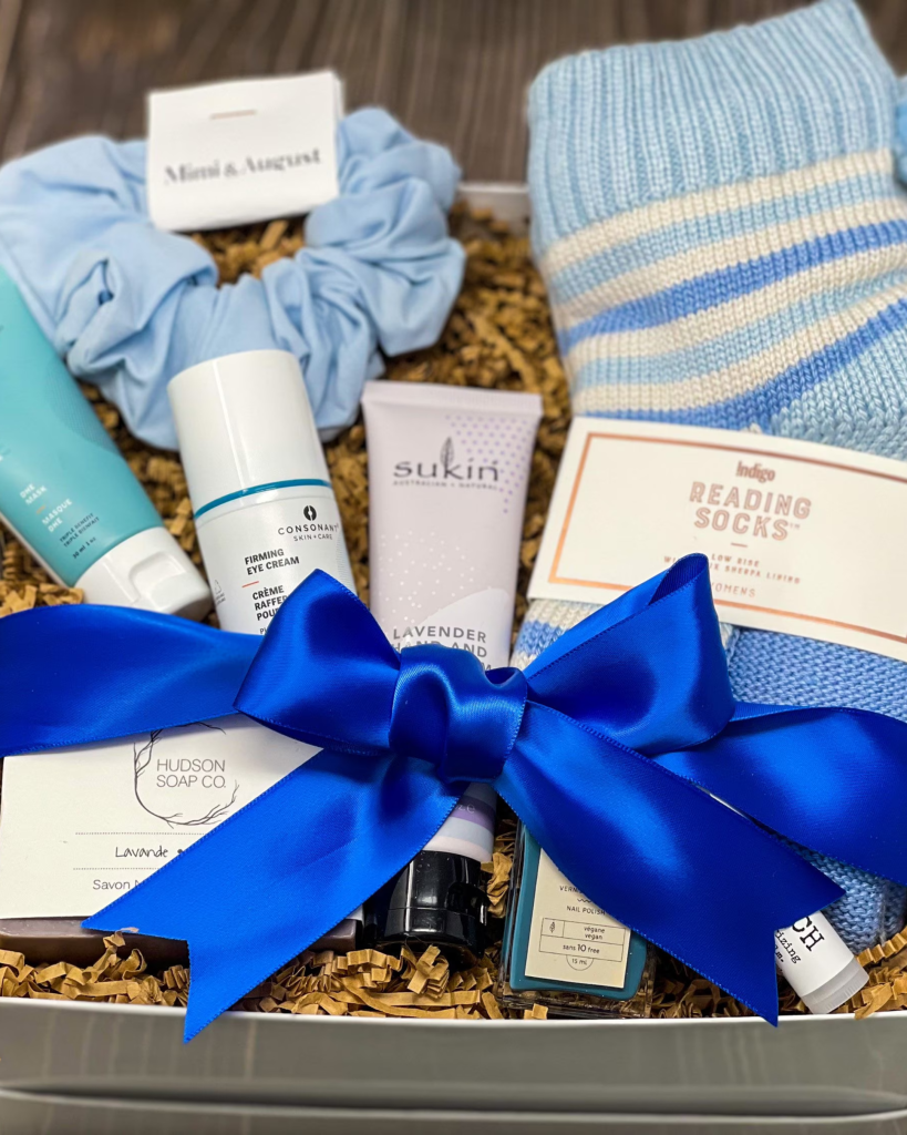 Cozy Blue Self-Care Basket