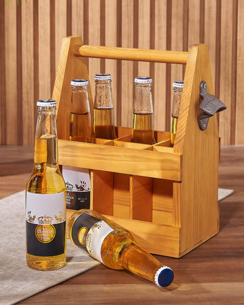 Rustic Beer Caddy Gift Basket