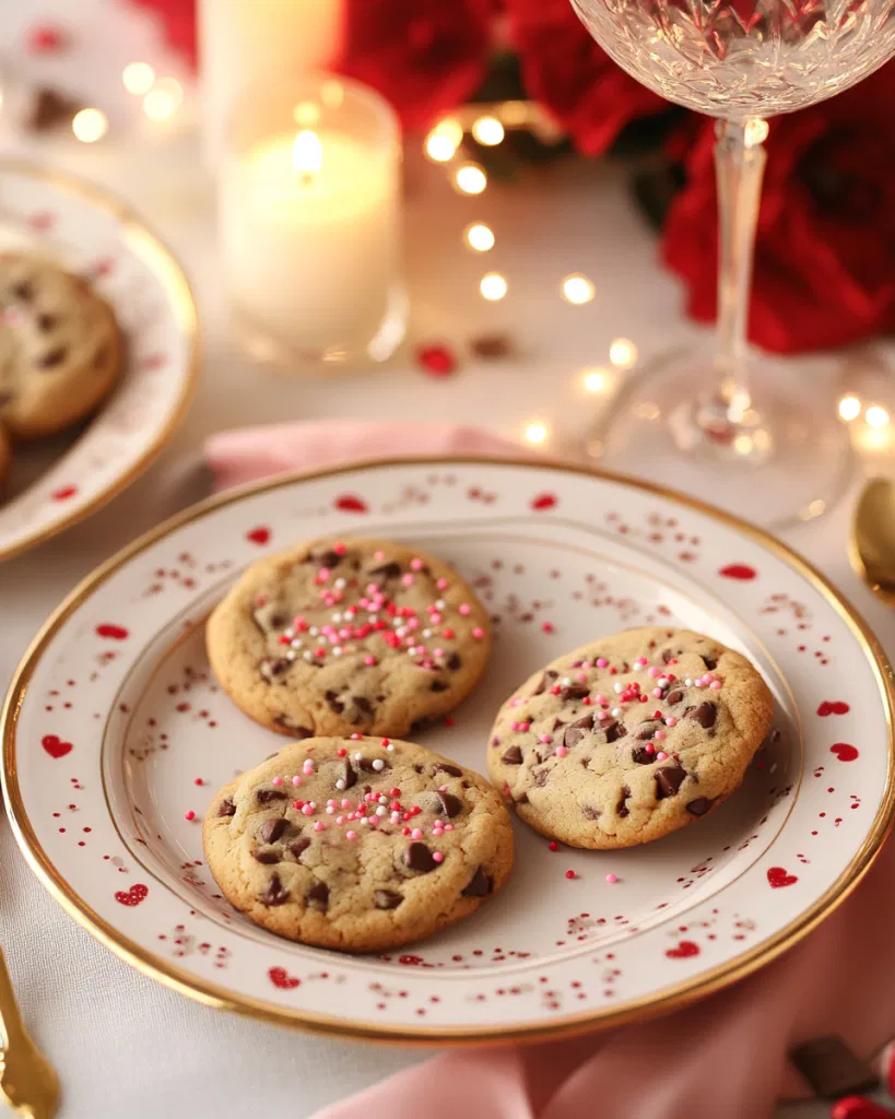 Chocolate Chip Cookies with Valentine Sprinkles