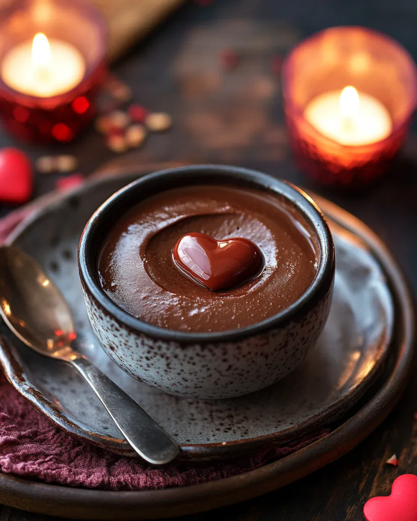 Chocolate mousse served