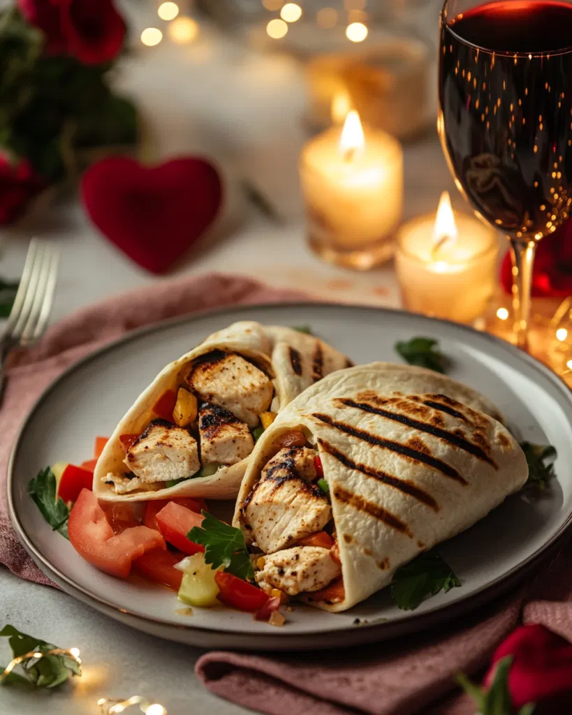 Heart-Shaped Grilled Chicken Wraps