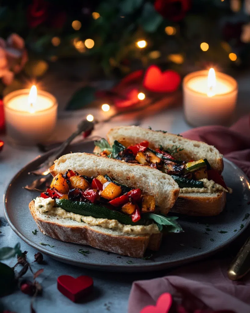 Roasted Vegetable and Hummus Sandwiches